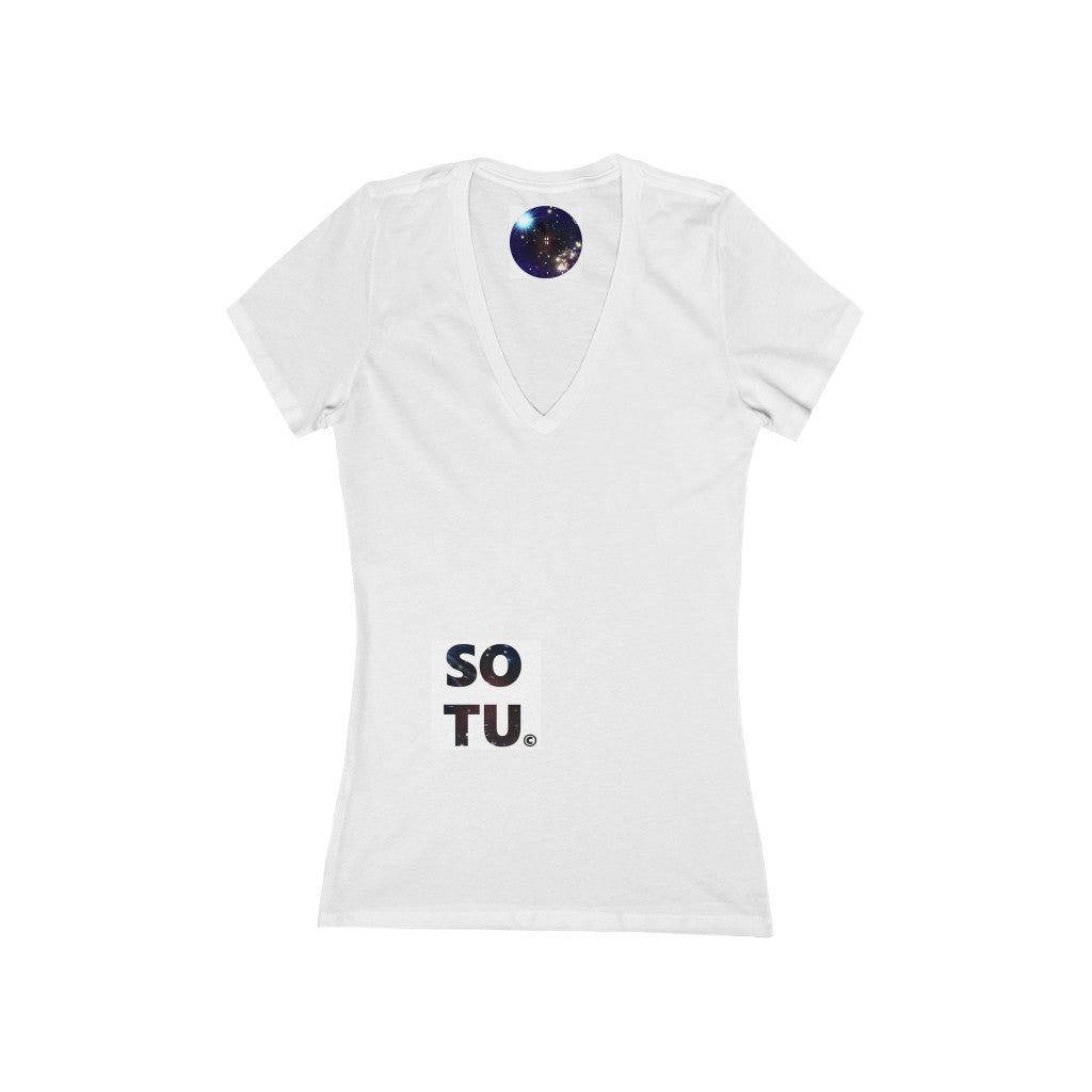 Women's Jersey Short Sleeve Deep V-Neck Tee