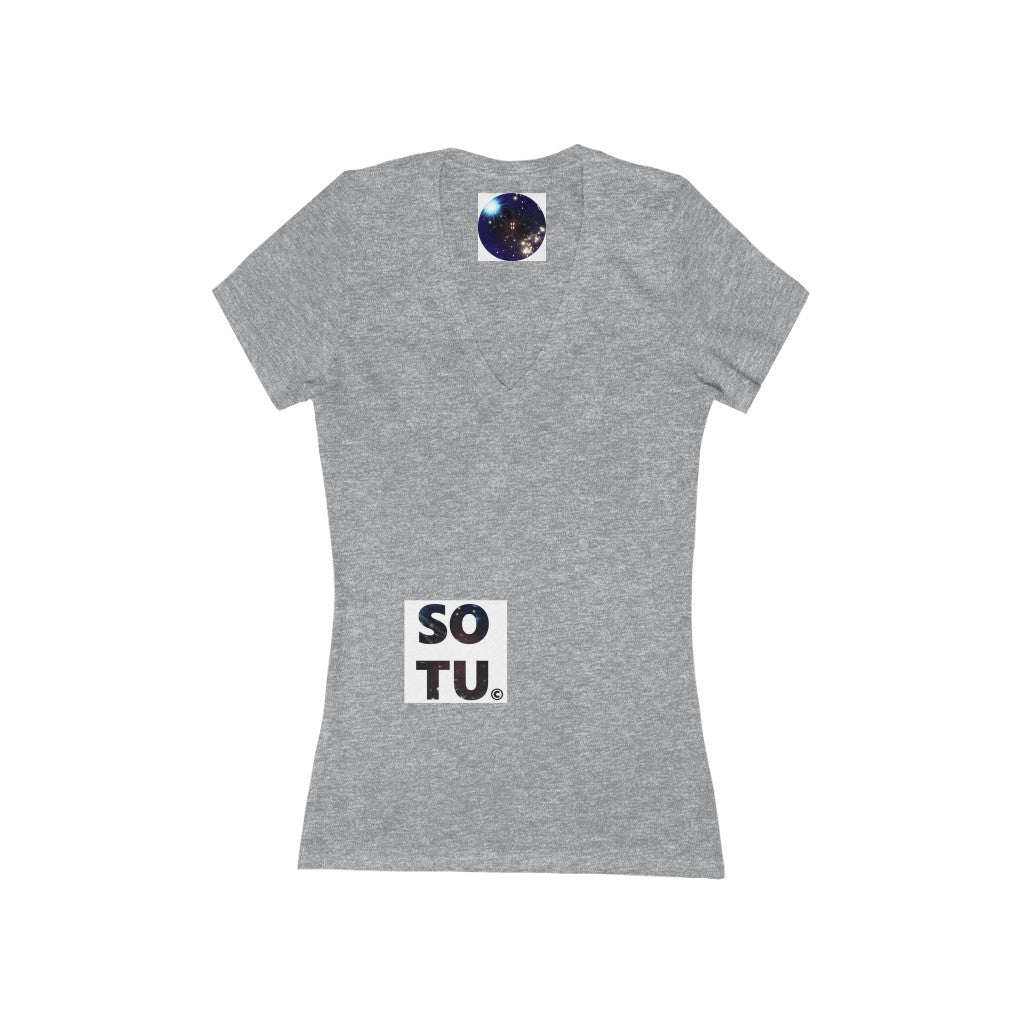 Women's Jersey Short Sleeve Deep V-Neck Tee