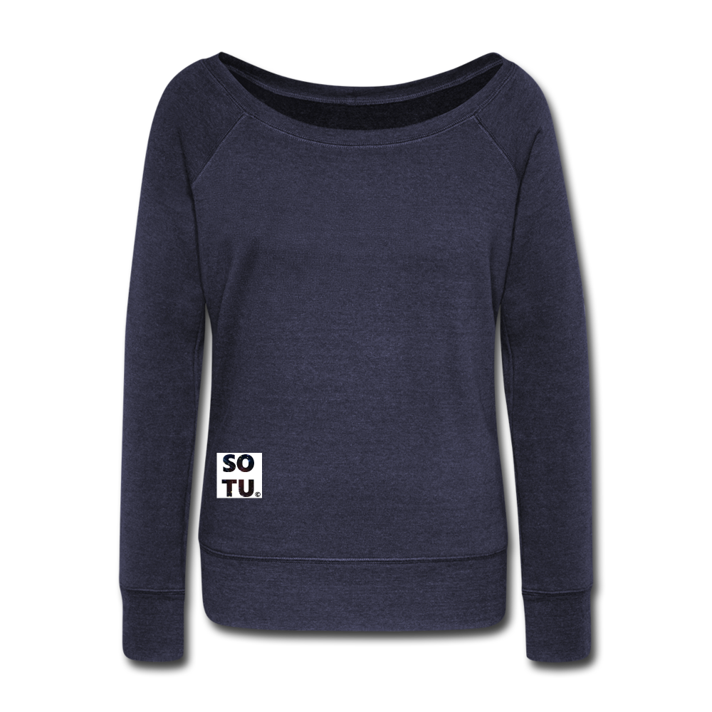 Women's Wideneck Sweatshirt - melange navy