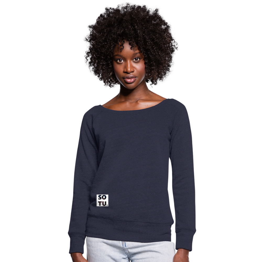 Women's Wideneck Sweatshirt - melange navy