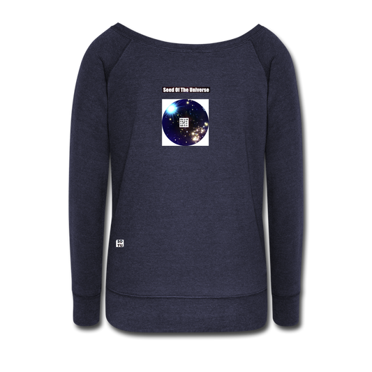 Women's Wideneck Sweatshirt - melange navy