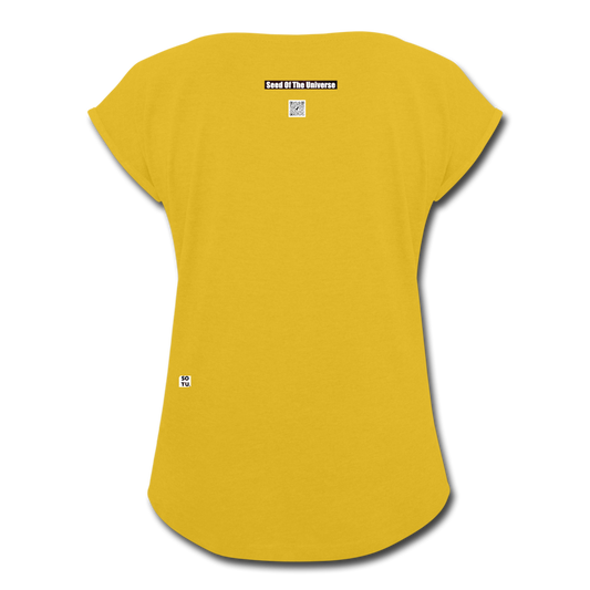 Women's Roll Cuff T-Shirt - mustard yellow